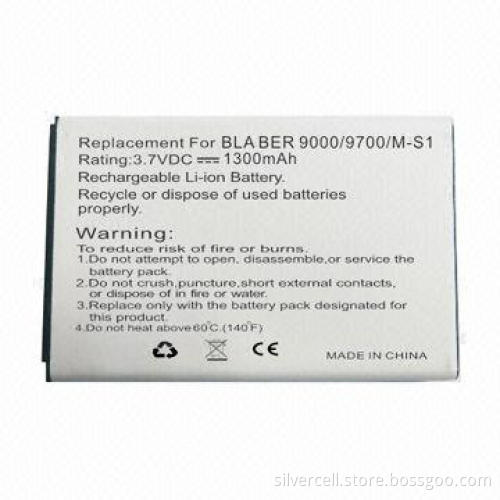 PDA Li-ion Battery Pack for BlackBerry 9000 with 1,300mAh Capacity, OEM/ODM Orders are Welcome